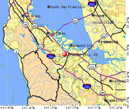 Redwood City, CA map