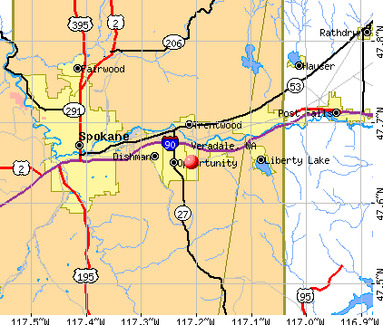 Veradale, WA map