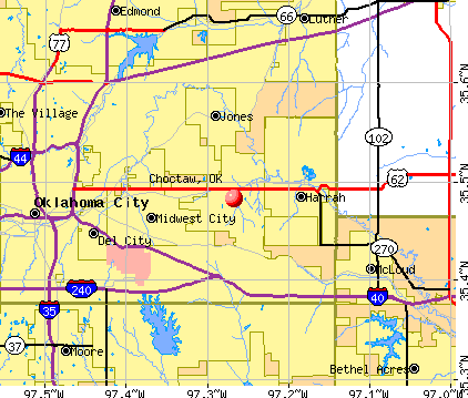 Choctaw, OK map