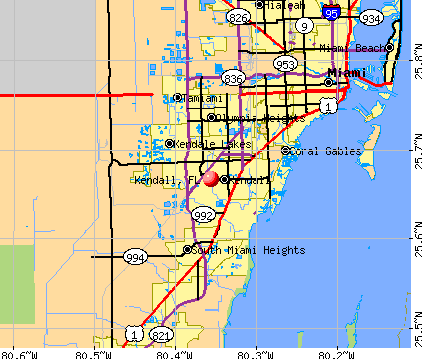 Kendall, FL map