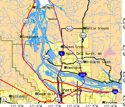Hazel Dell North, WA map