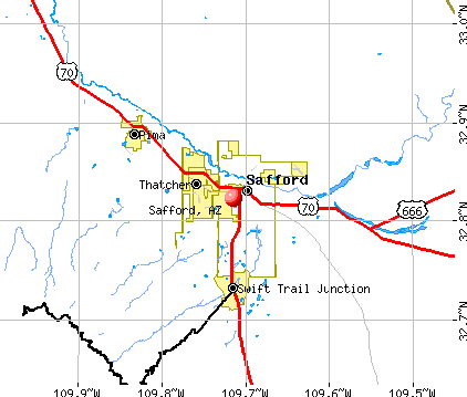 Safford, AZ map