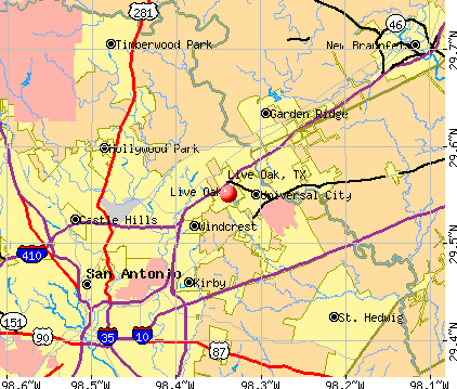 Live Oak, TX map