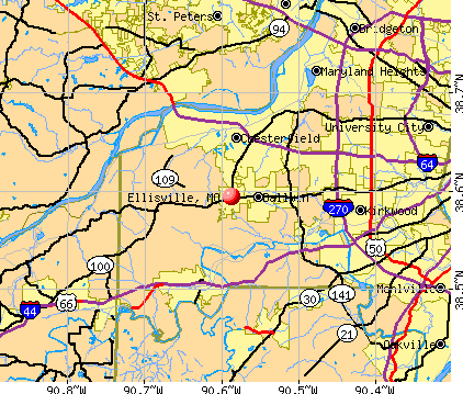 Ellisville, MO map