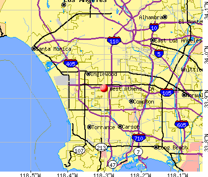 West Athens, CA map