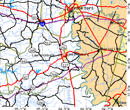 Lawrenceburg, KY map