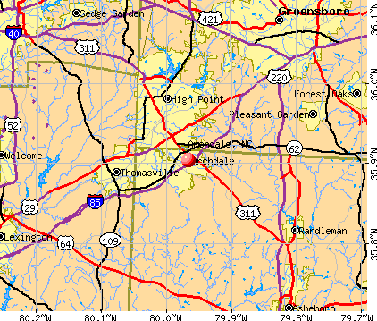 Archdale, NC map