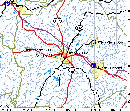 Crossville, TN map