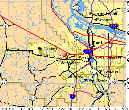 Cedar Hills, OR map