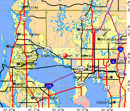 Town 'n' Country, FL map