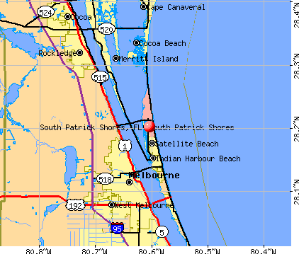 South Patrick Shores, FL map
