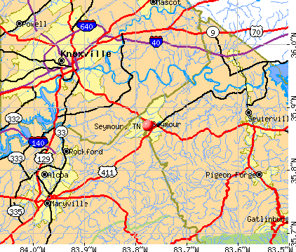 Seymour, TN map