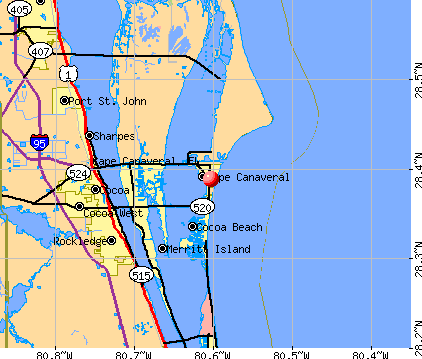 Cape Canaveral, FL map