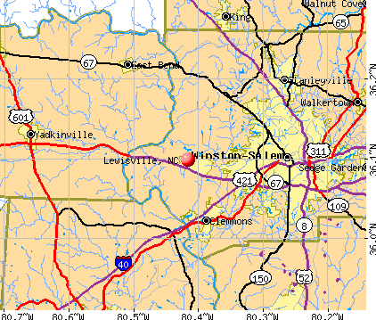 Lewisville, NC map