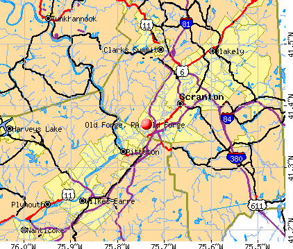 Old Forge, PA map