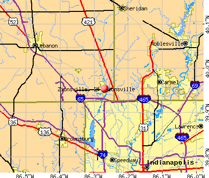 Zionsville, IN map