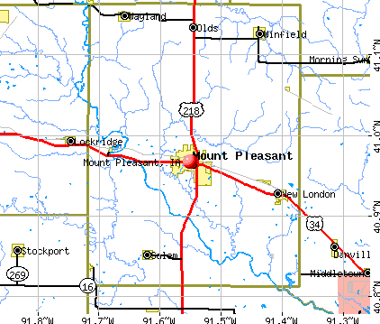 Mount Pleasant, IA map