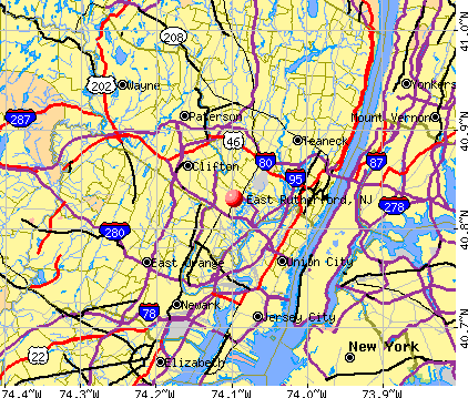 East Rutherford, NJ map