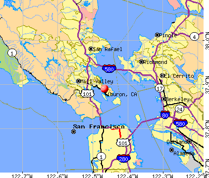 Tiburon, CA map