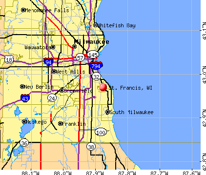 St. Francis, WI map