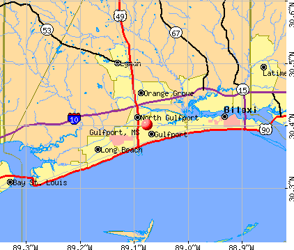 Gulfport, MS map