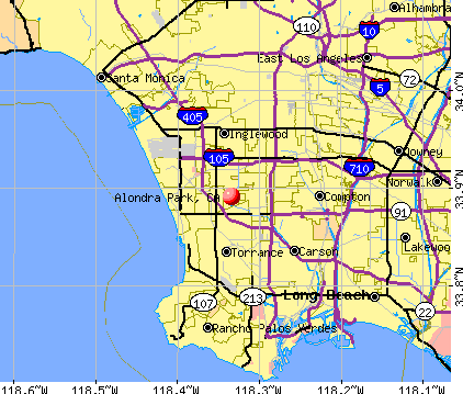 Alondra Park, CA map
