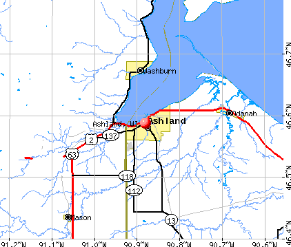 Ashland, WI map