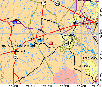 Linton Hall, VA map
