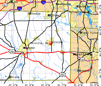 Orrville, OH map