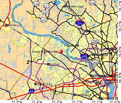 Great Falls, VA map