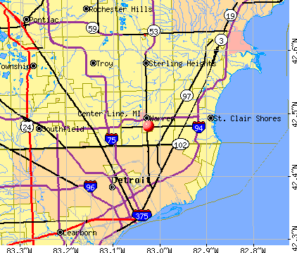 Center Line, MI map