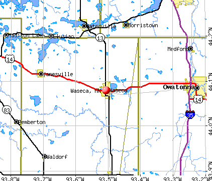 Waseca, MN map