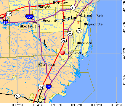 Flat Rock, MI map