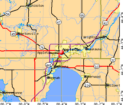 Appleton, WI map