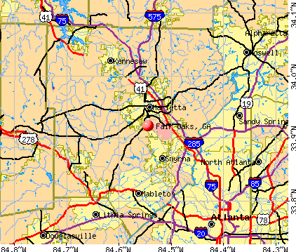 Fair Oaks, GA map