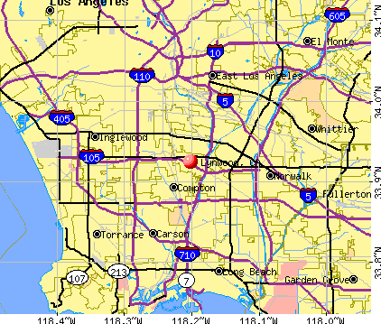 Lynwood, CA map