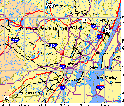 East Orange, NJ map