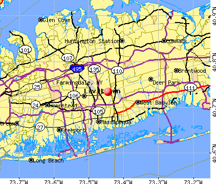 Farmingdale, New York (NY 11735) profile: population, maps, real estate,  averages, homes, statistics, relocation, travel, jobs, hospitals, schools,  crime, moving, houses, news, sex offenders