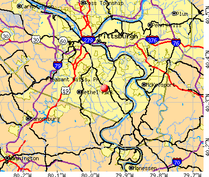 Pleasant Hills, PA map