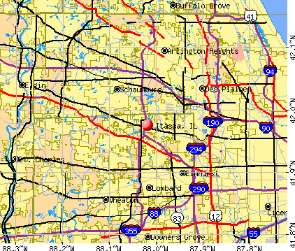 Itasca, IL map