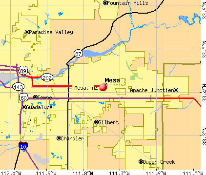 Mesa, AZ map
