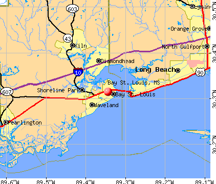 Bay St. Louis, MS map