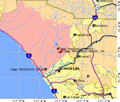 Camp Pendleton North, CA map