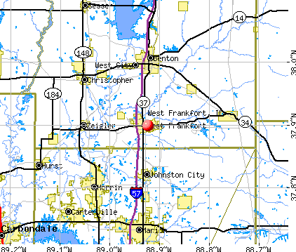 West Frankfort, IL map