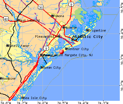 Margate City, NJ map