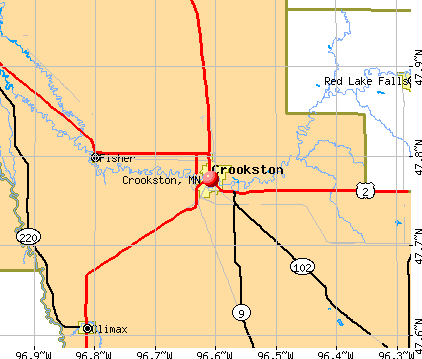 Crookston, MN map