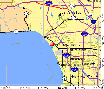 Marina del Rey, CA map