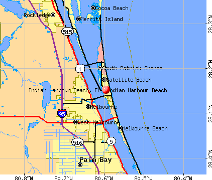 Indian Harbour Beach, FL map