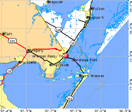 Aransas Pass, TX map
