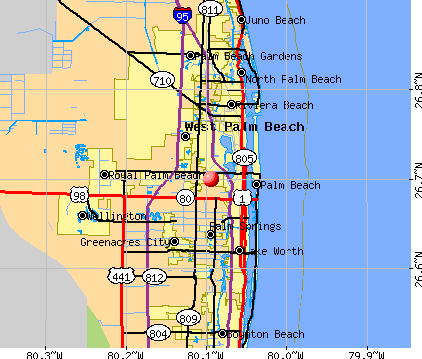 Westgate-Belvedere Homes, FL map